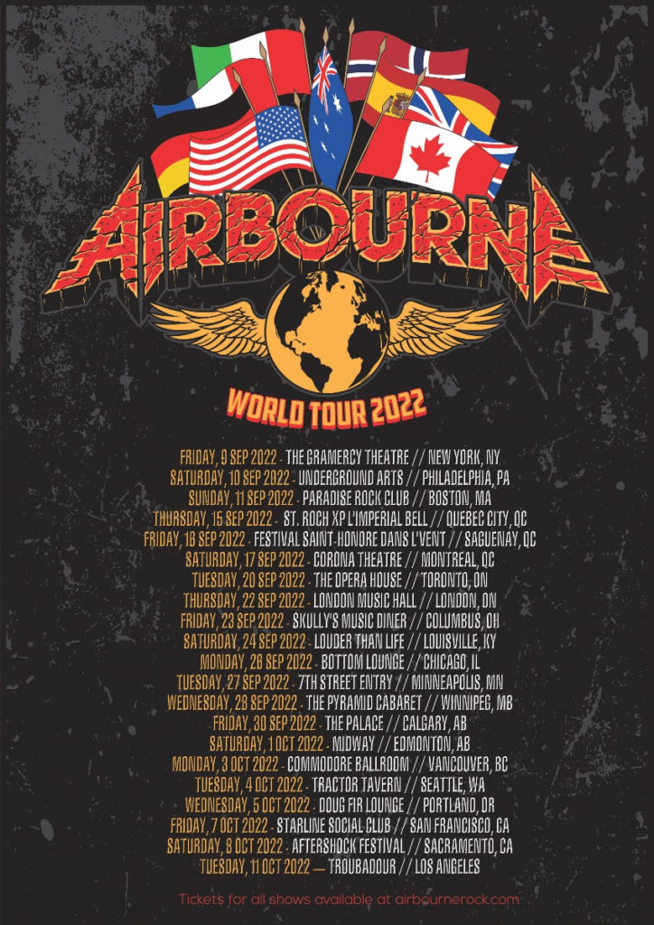 airbourne tour history