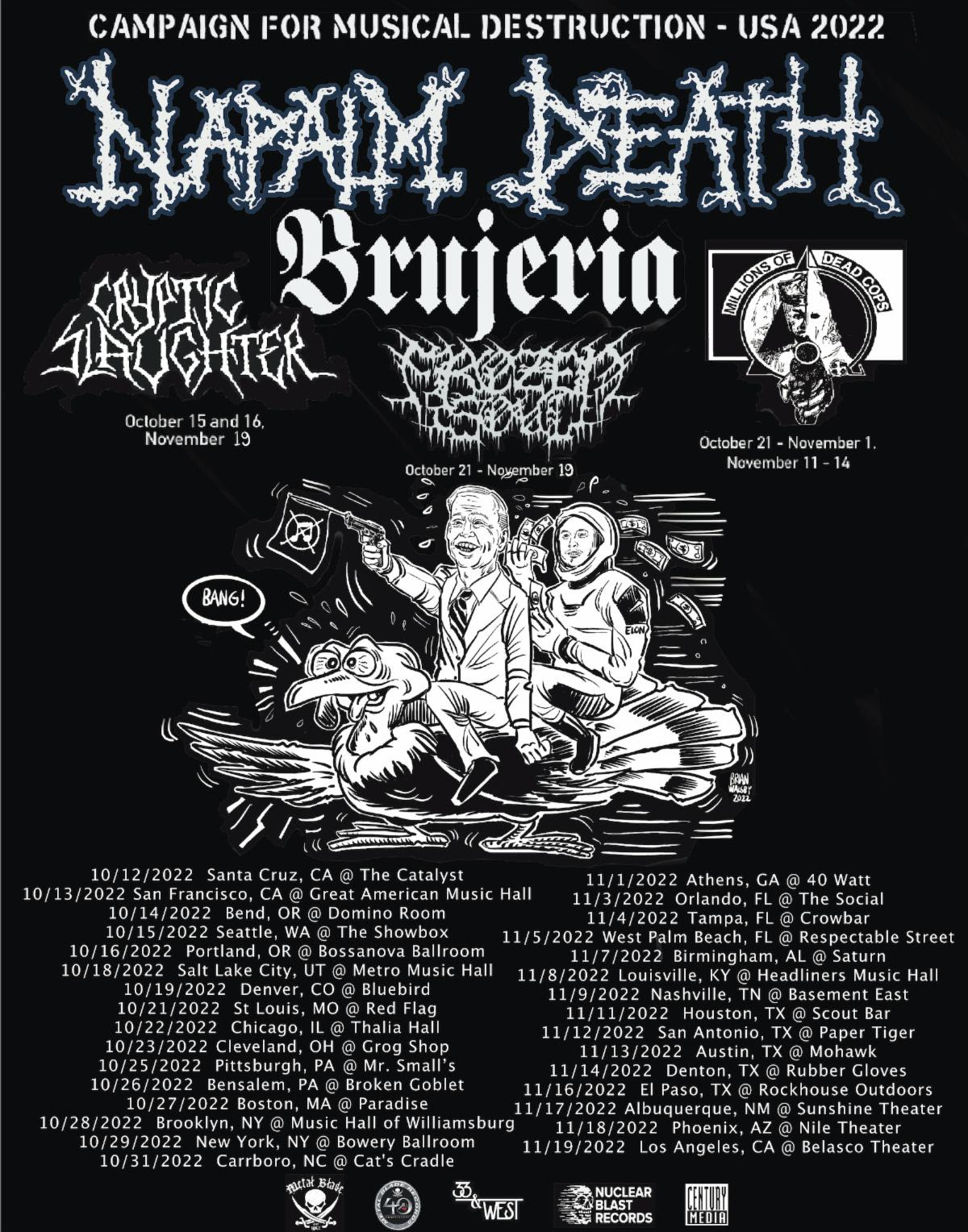 napalm death tour 2022 support act