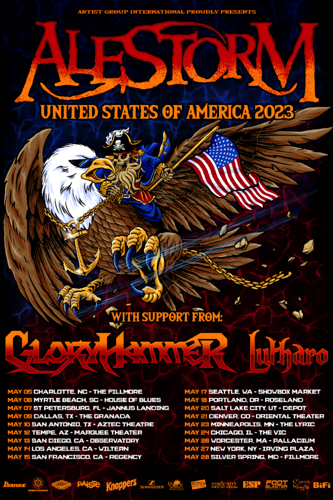 ALESTORM & GLORYHAMMER Announce 2023 USA Tour Dates Beginning May 5